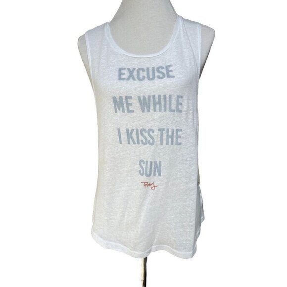 Roxy Kiss The Sun Muscle Tank Top White Graphic Sleeveless Women’s multi Size - Picture 10 of 11